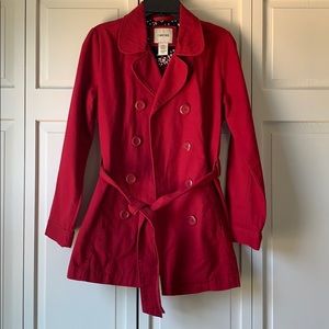 red button down jacket